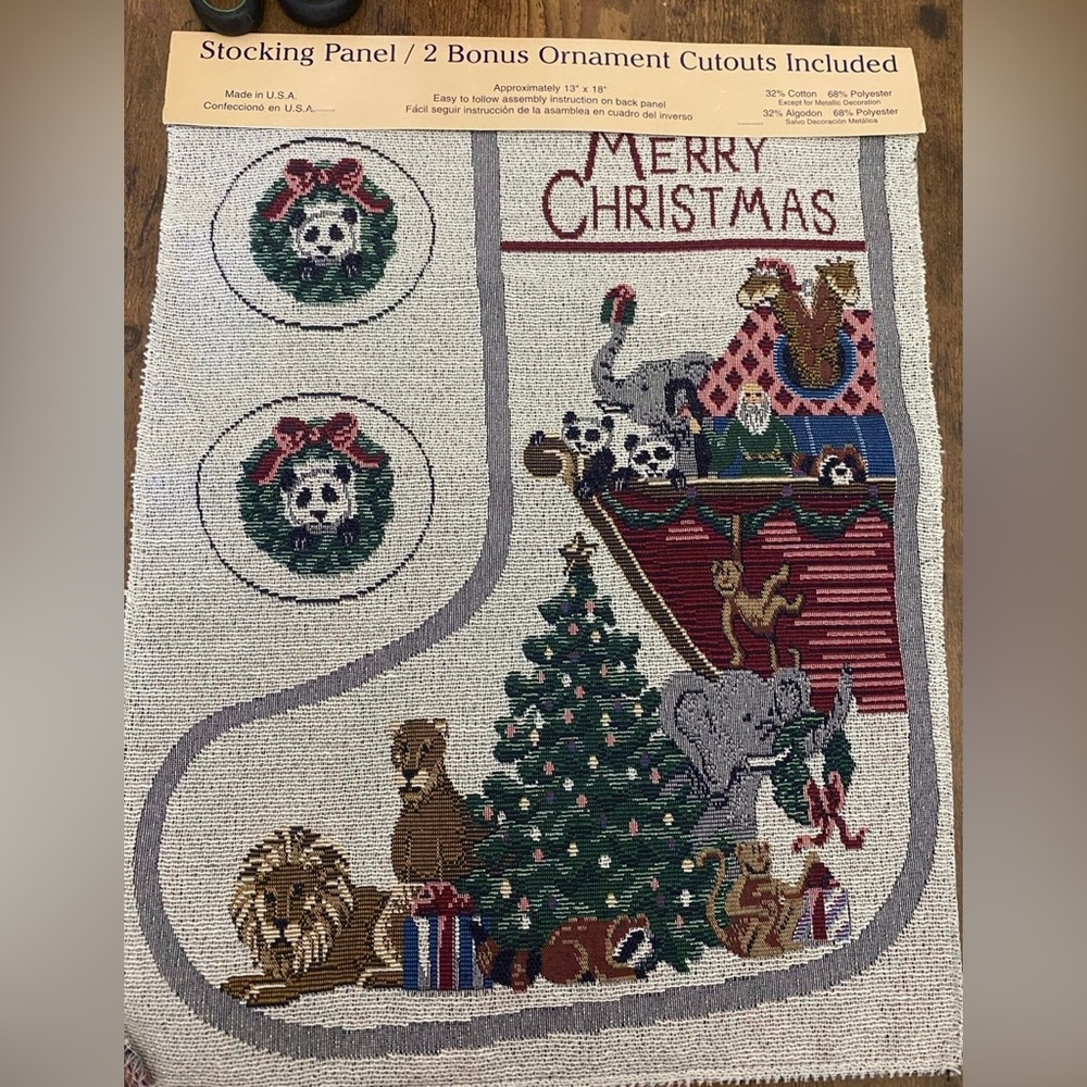 Noah’s Ark Christmas Stocking Panel